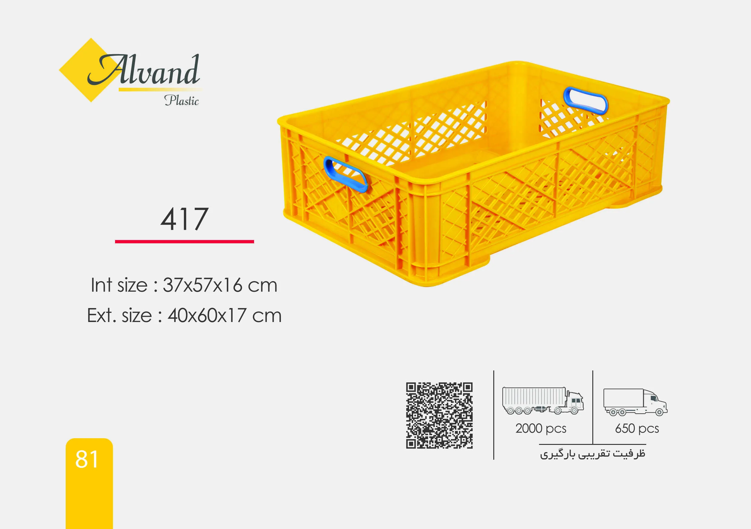 سبد پلاستیکی صنعتی کد 417 سبد پلاستیکی صنعتی کد 417