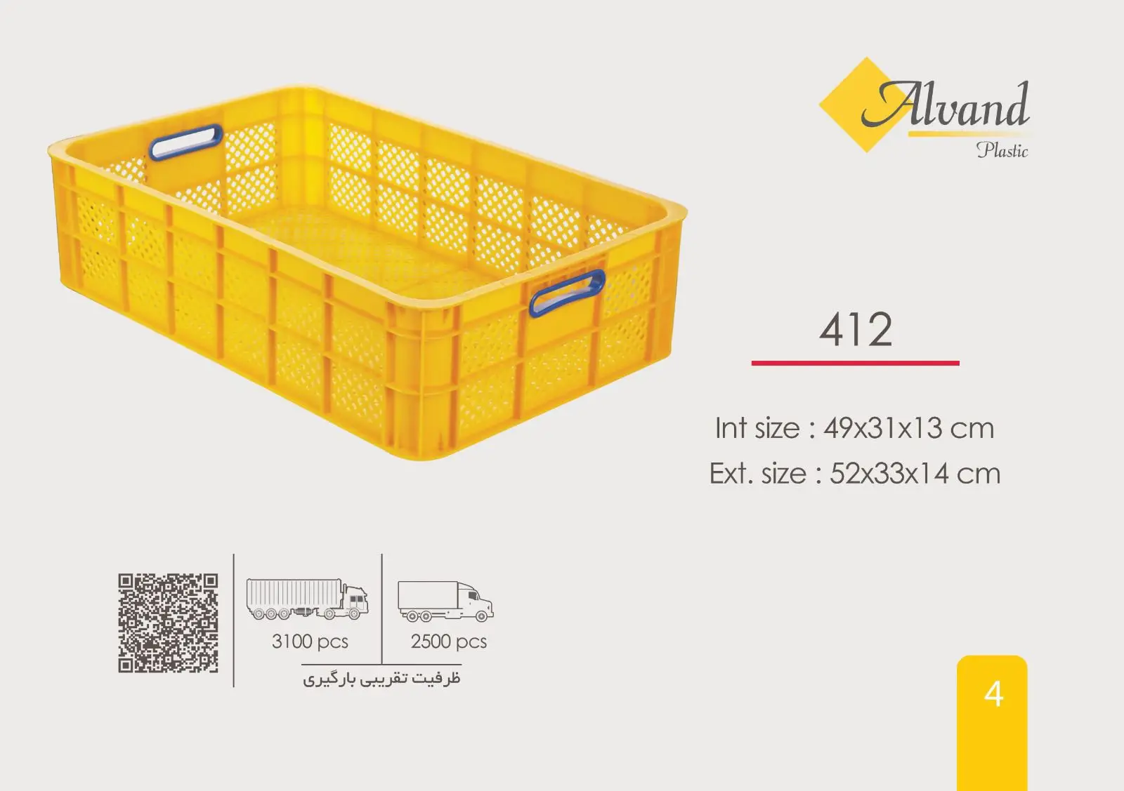 سبد صنعتی پلاستیکی کد 412 سبد صنعتی پلاستیکی کد 412